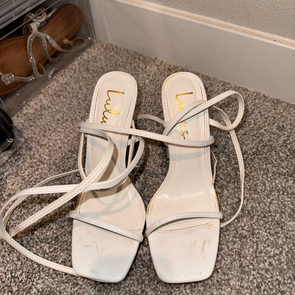 Lulu's Elegant Cream Strappy Sandals
